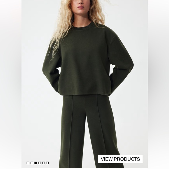 H&M Sweaters - H&M Dark Green Crew Neck Sweater and Pants Set